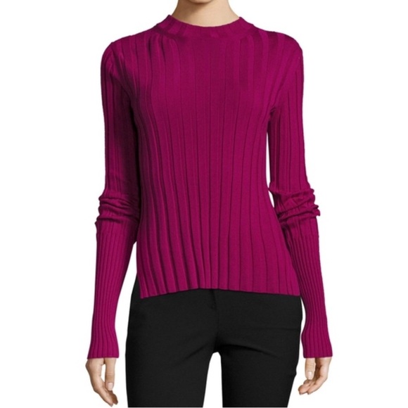 Theory 100% merino wool rib mock neck top - Picture 1 of 4
